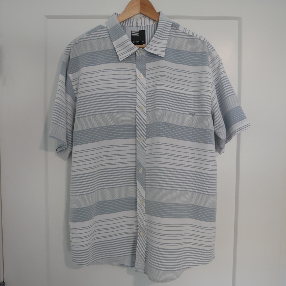 O'Neill Mens Striped Button-Down Shirt~